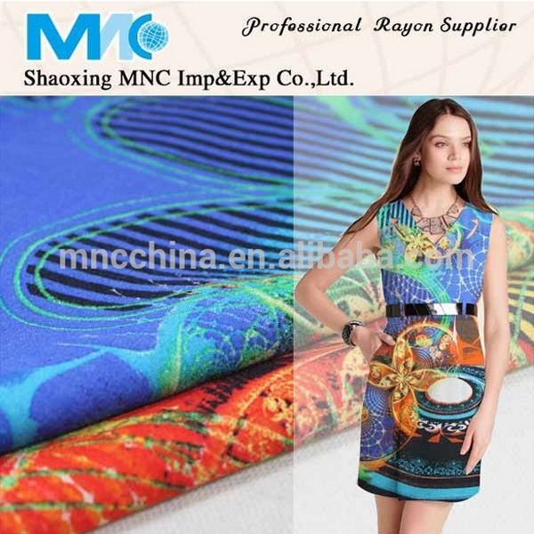 MR Best Selling printed spun rayon fabric,garment fabric,ray