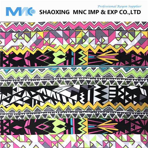 MR16009RP Best Selling 100% rayon printed challis fabric